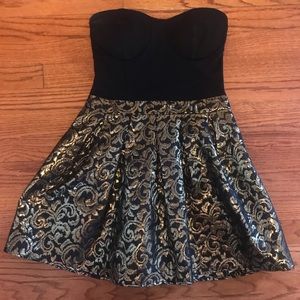 Prom dress Black dress small black and gold dress